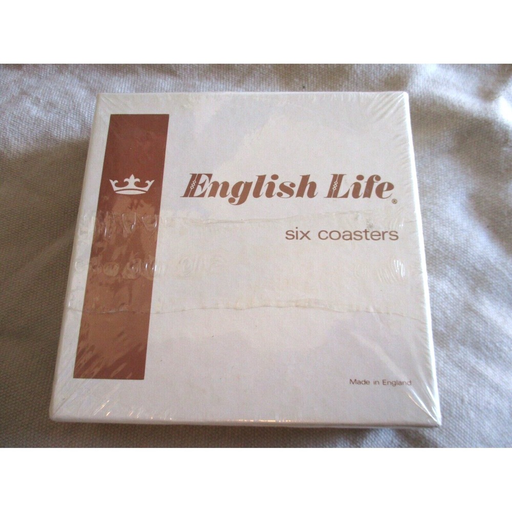 English Life Set Of 6 Coasters Butterfly Floral New in Factory Sealed Package